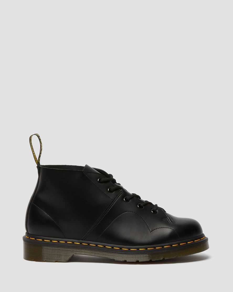 Women's Dr Martens Church Smooth Leather Monkey Ankle Boots Black Smooth Leather | 615KVBTLS