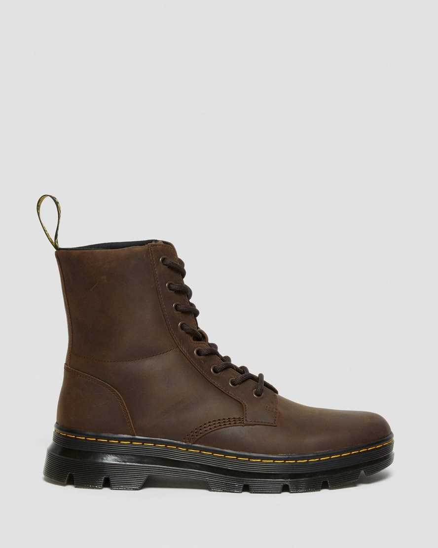 Women's Dr Martens Combs Crazy Horse Leather Ankle Boots Brown Crazy Horse Leather | 250TJAPFB