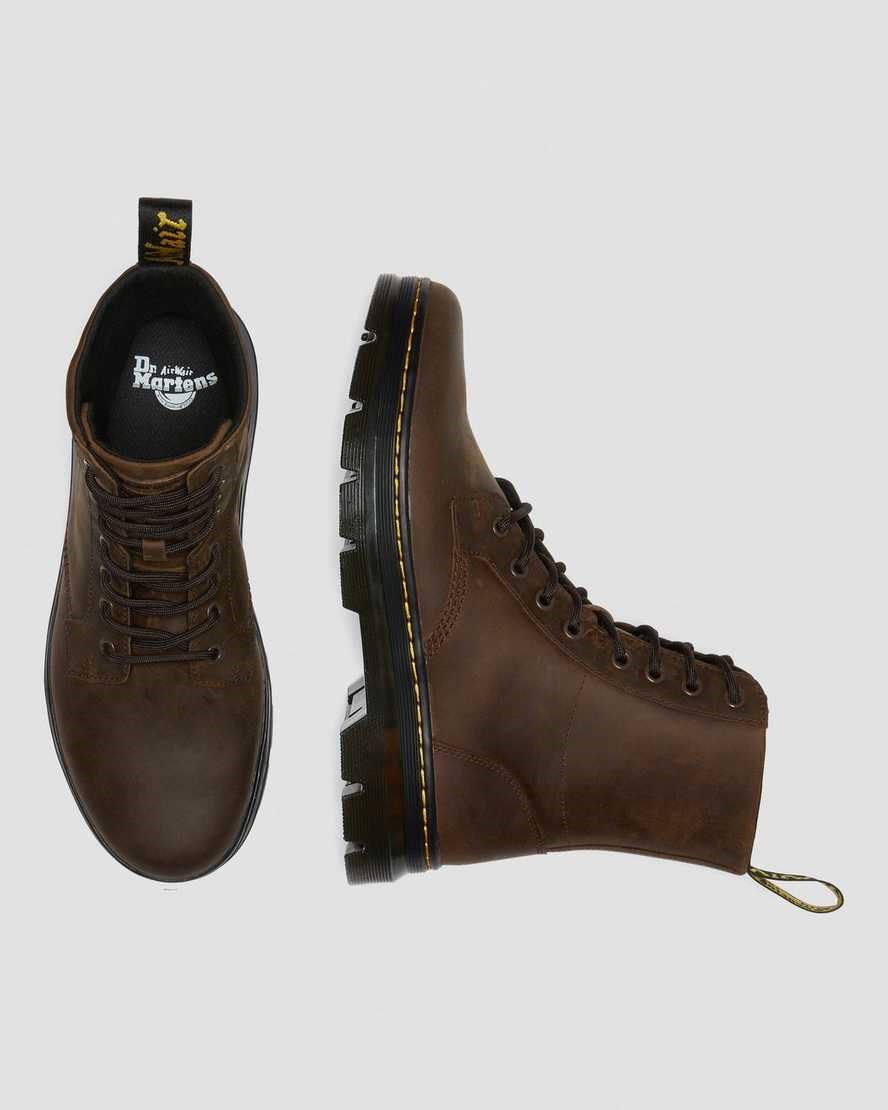 Women's Dr Martens Combs Crazy Horse Leather Ankle Boots Brown Crazy Horse Leather | 250TJAPFB