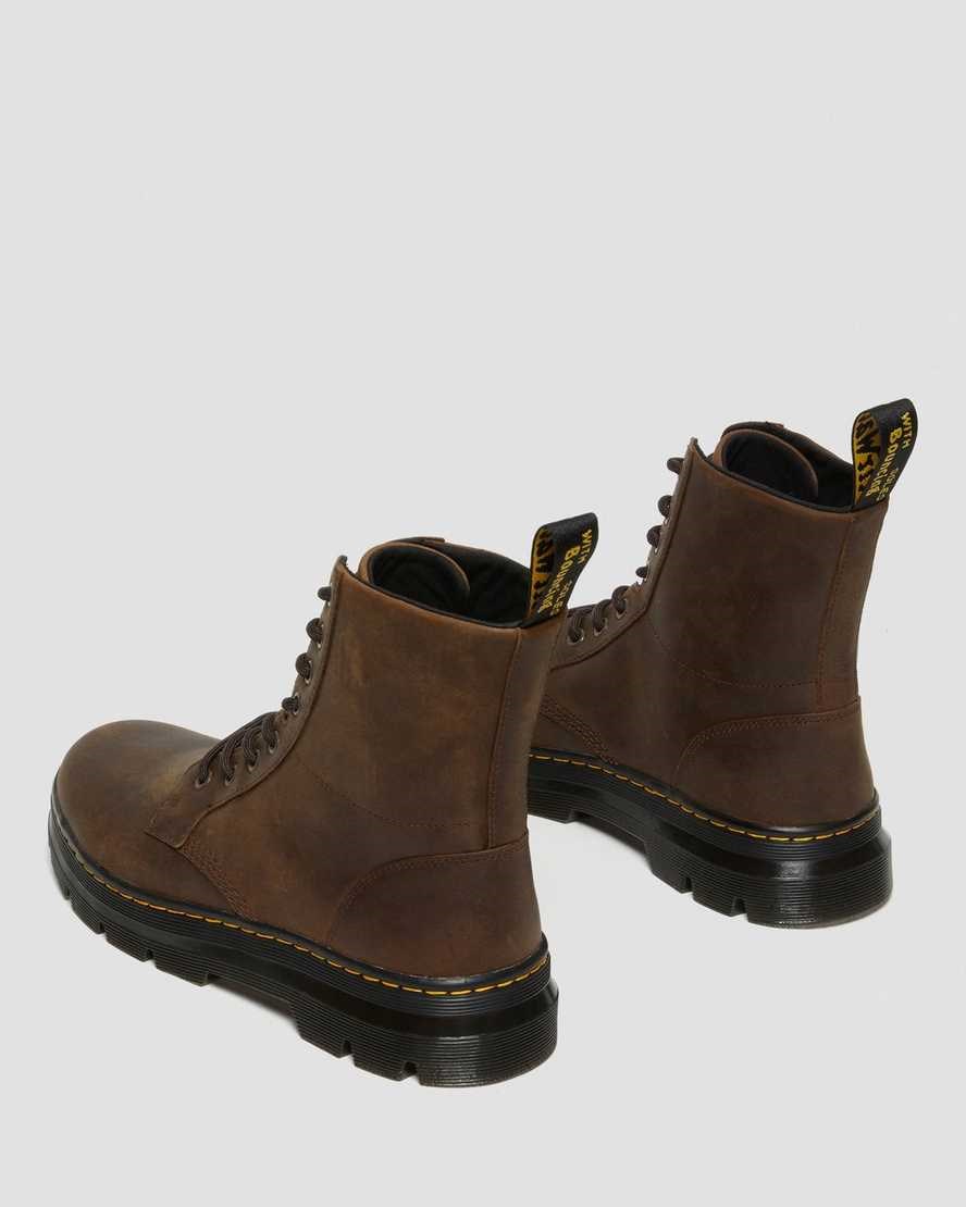 Women's Dr Martens Combs Crazy Horse Leather Ankle Boots Brown Crazy Horse Leather | 250TJAPFB