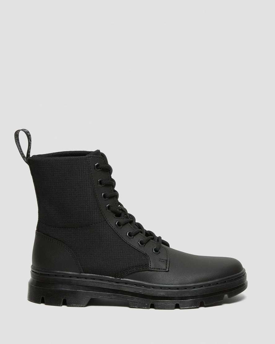 Women's Dr Martens Combs II Poly Lace Up Boots Black-black Element-poly Rip Stop | 852XEPBKH