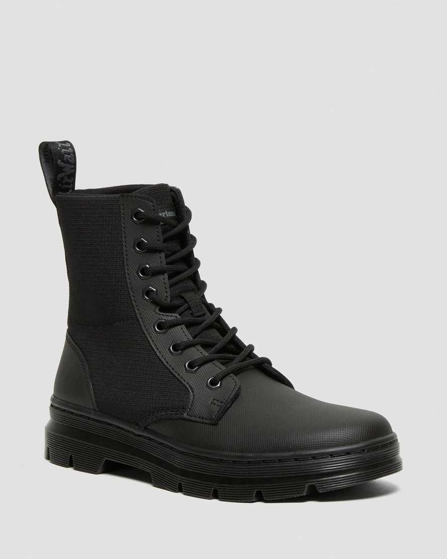 Women\'s Dr Martens Combs II Poly Lace Up Boots Black-black Element-poly Rip Stop | 852XEPBKH