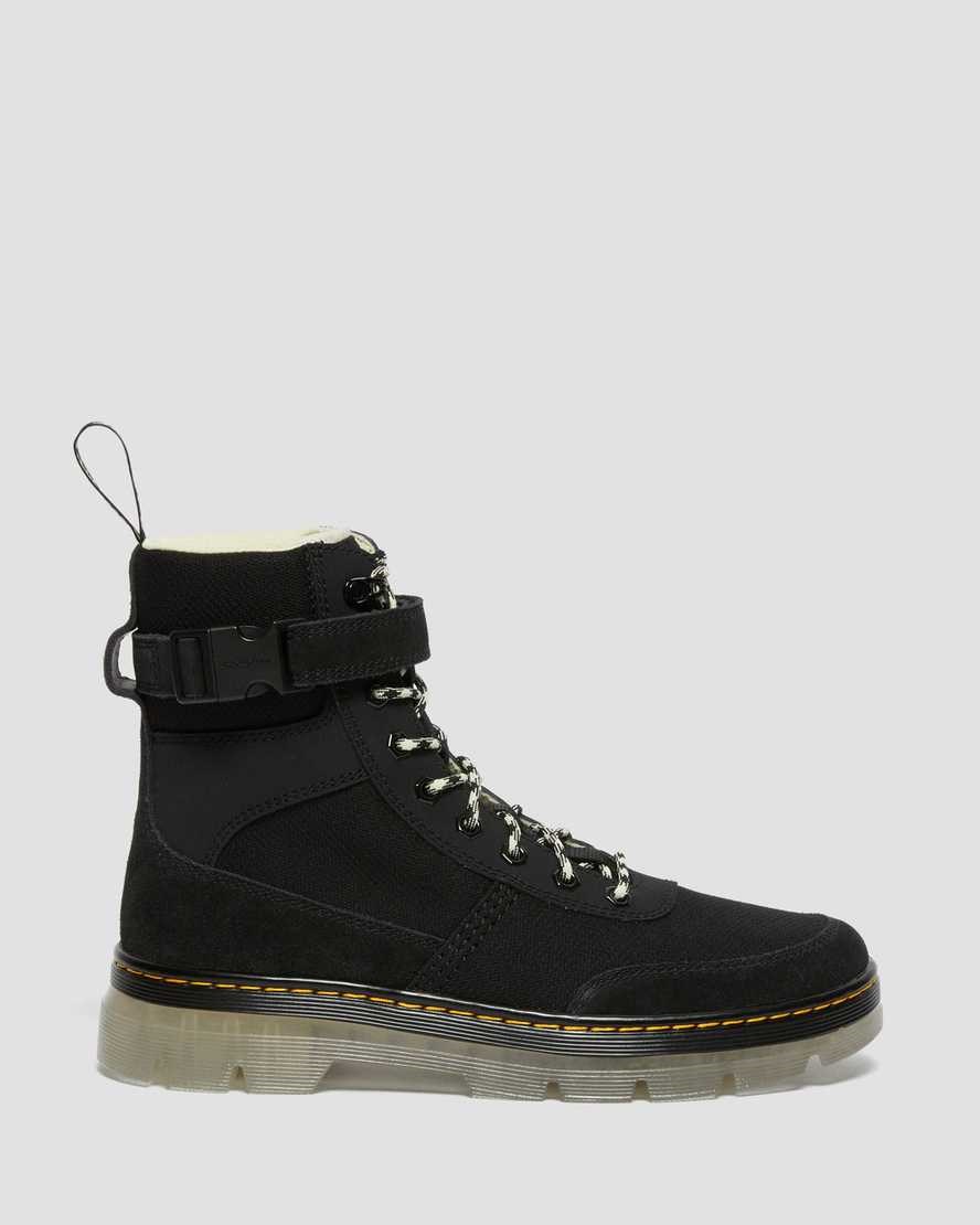 Women's Dr Martens Combs Tech Superknit + Suede Lace Up Boots Black | 590BMDQIF