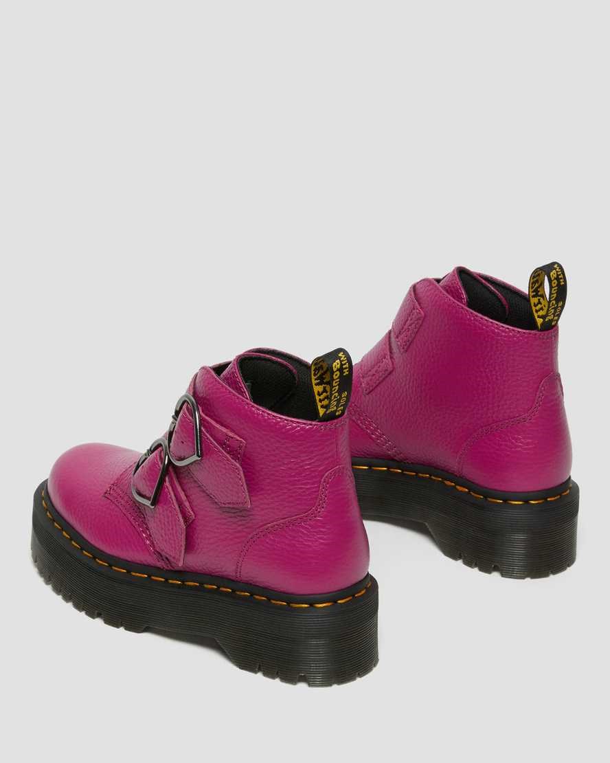 Women's Dr Martens Devon Heart Leather Ankle Boots Pink Milled Nappa Leather | 694DKZYGT