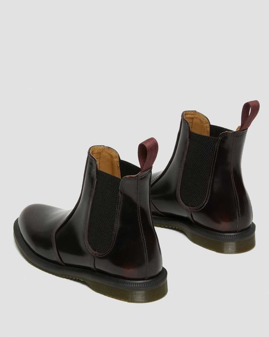 Women's Dr Martens Flora Arcadia Leather Chelsea Boots Cherry Red Arcadia Leather | 358AVEXUO