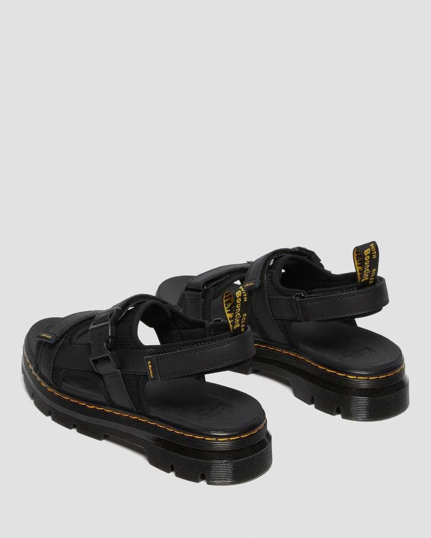 Women's Dr Martens Forster Webbing Sandals Black | 920SGQAPU