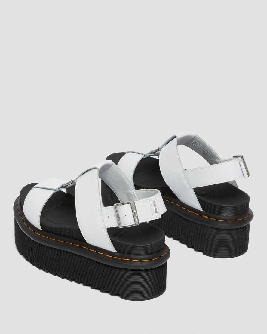 Women's Dr Martens Francis Leather Strap Sandals White Hydro Leather | 405OSCZRJ