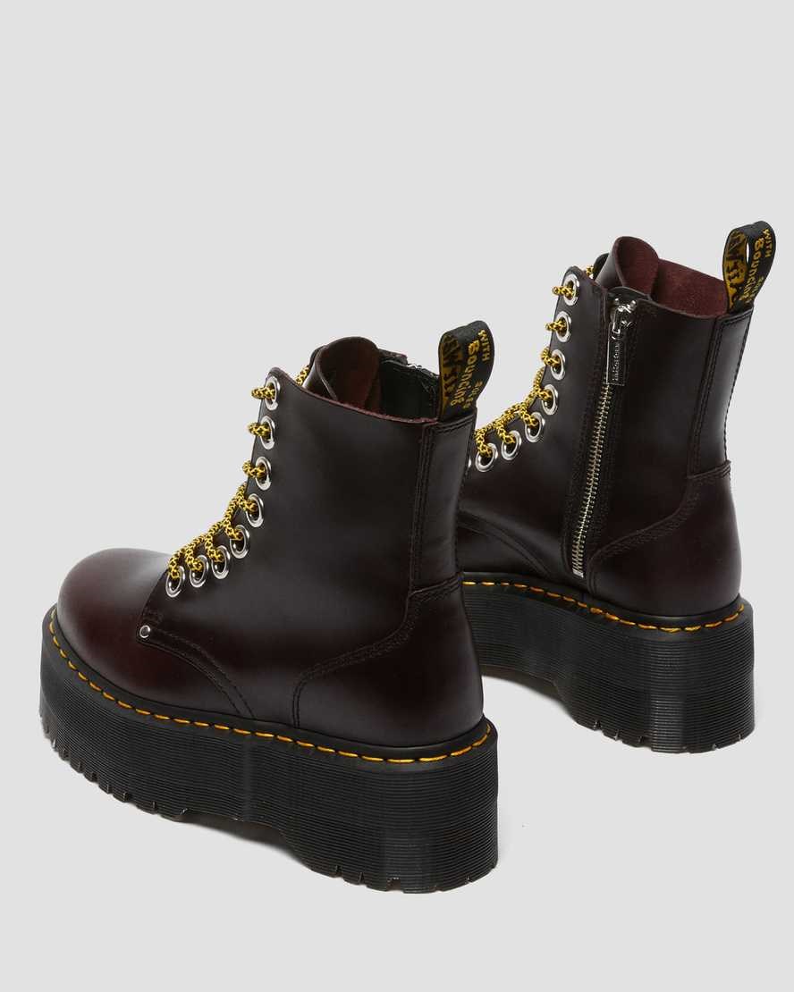 Women's Dr Martens Jadon Max Leather Ankle Boots Oxblood Atlas | 412YTHFZM