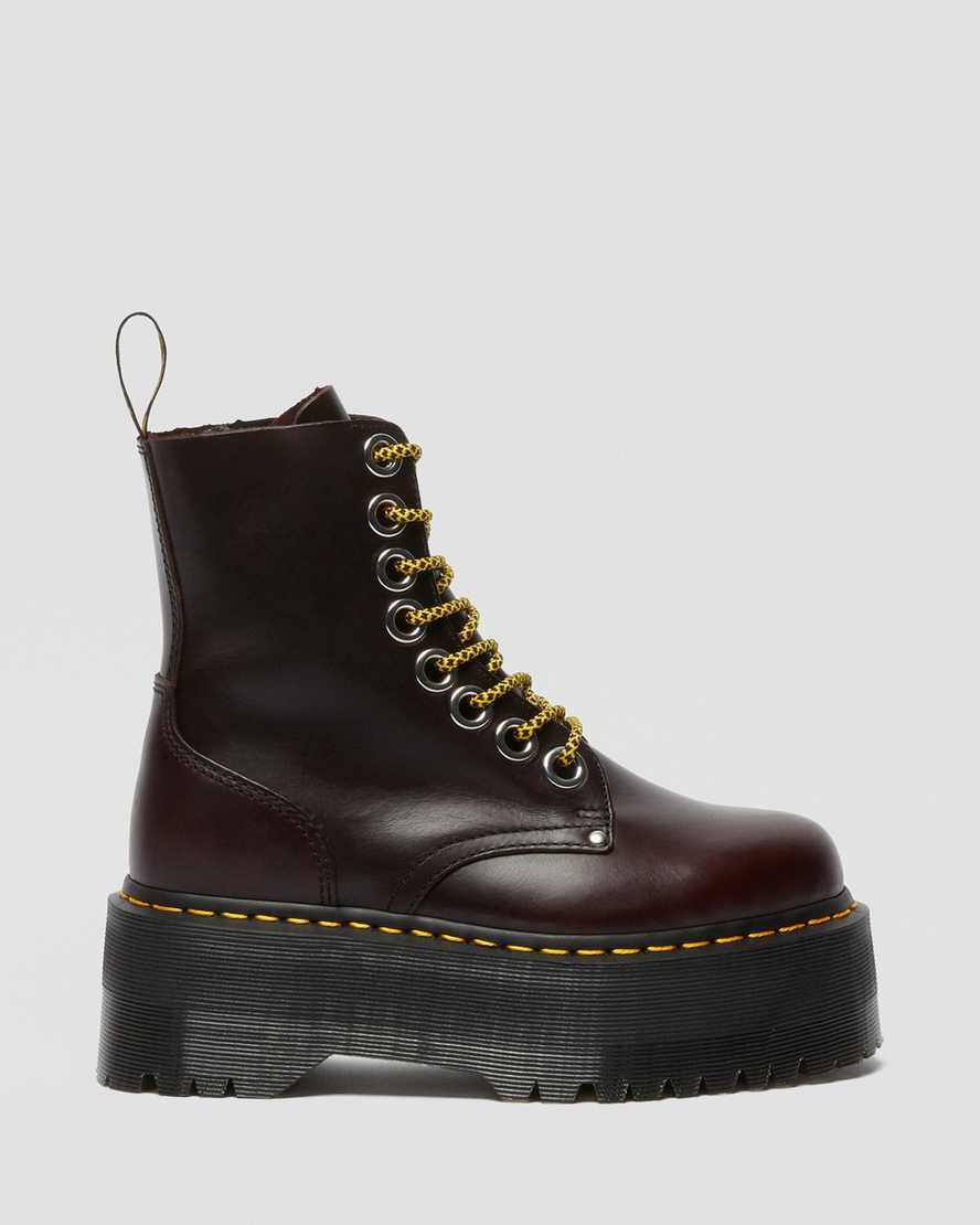 Women's Dr Martens Jadon Max Leather Ankle Boots Oxblood Atlas | 412YTHFZM