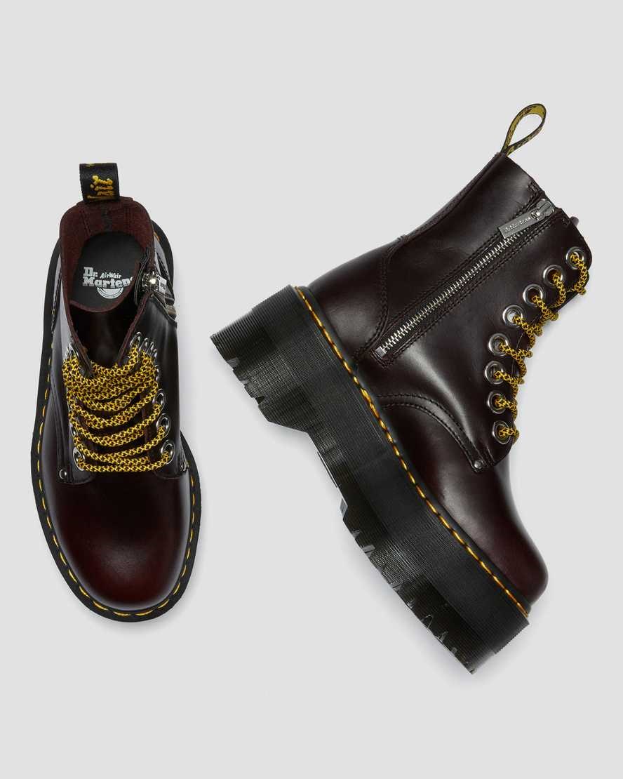 Women's Dr Martens Jadon Max Leather Ankle Boots Oxblood Atlas | 412YTHFZM