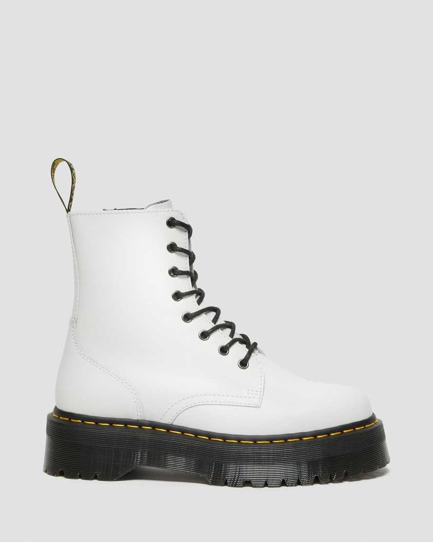 Women's Dr Martens Jadon Smooth Leather Lace Up Boots White Polished Smooth | 183YBTNCU