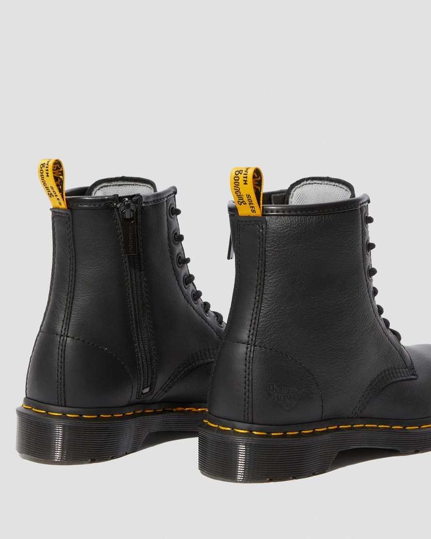 Women's Dr Martens Maple Zip Newark Steel Toe Work Lace Up Boots Black Newark | 980ZIBELR