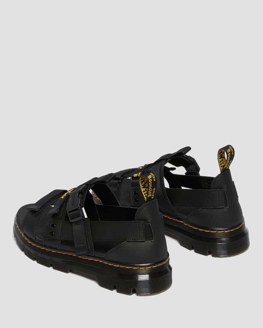 Women's Dr Martens Pearson Webbing Sandals Black Element | 520LXRGJZ