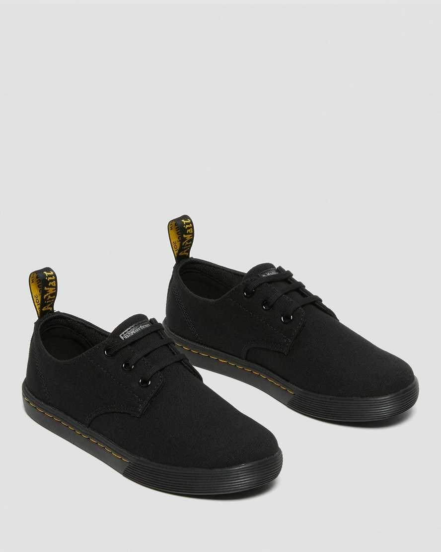 Women's Dr Martens Santanita Canvas Casual Shoes Black Canvas | 265MCEVGT