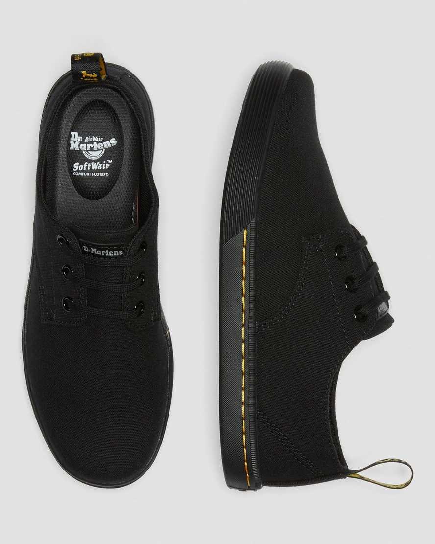 Women's Dr Martens Santanita Canvas Casual Shoes Black Canvas | 265MCEVGT