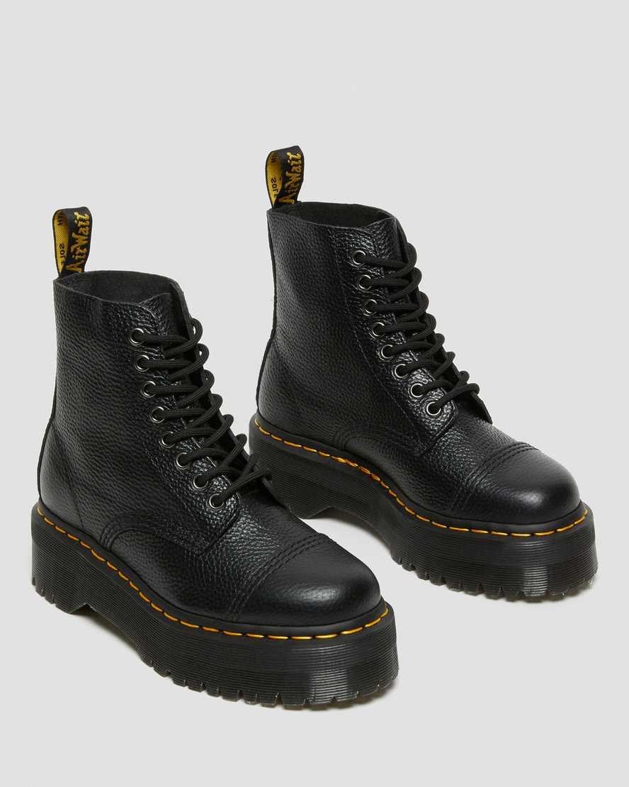 Women's Dr Martens Sinclair Milled Nappa Leather Zip Up Boots Black Milled Nappa Leather | 251ZPQFUX