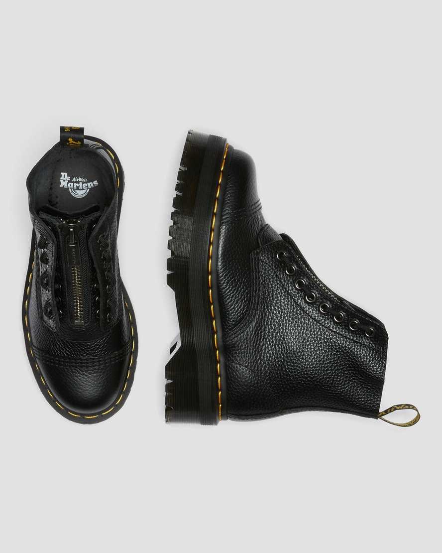 Women's Dr Martens Sinclair Milled Nappa Leather Zip Up Boots Black Milled Nappa Leather | 251ZPQFUX