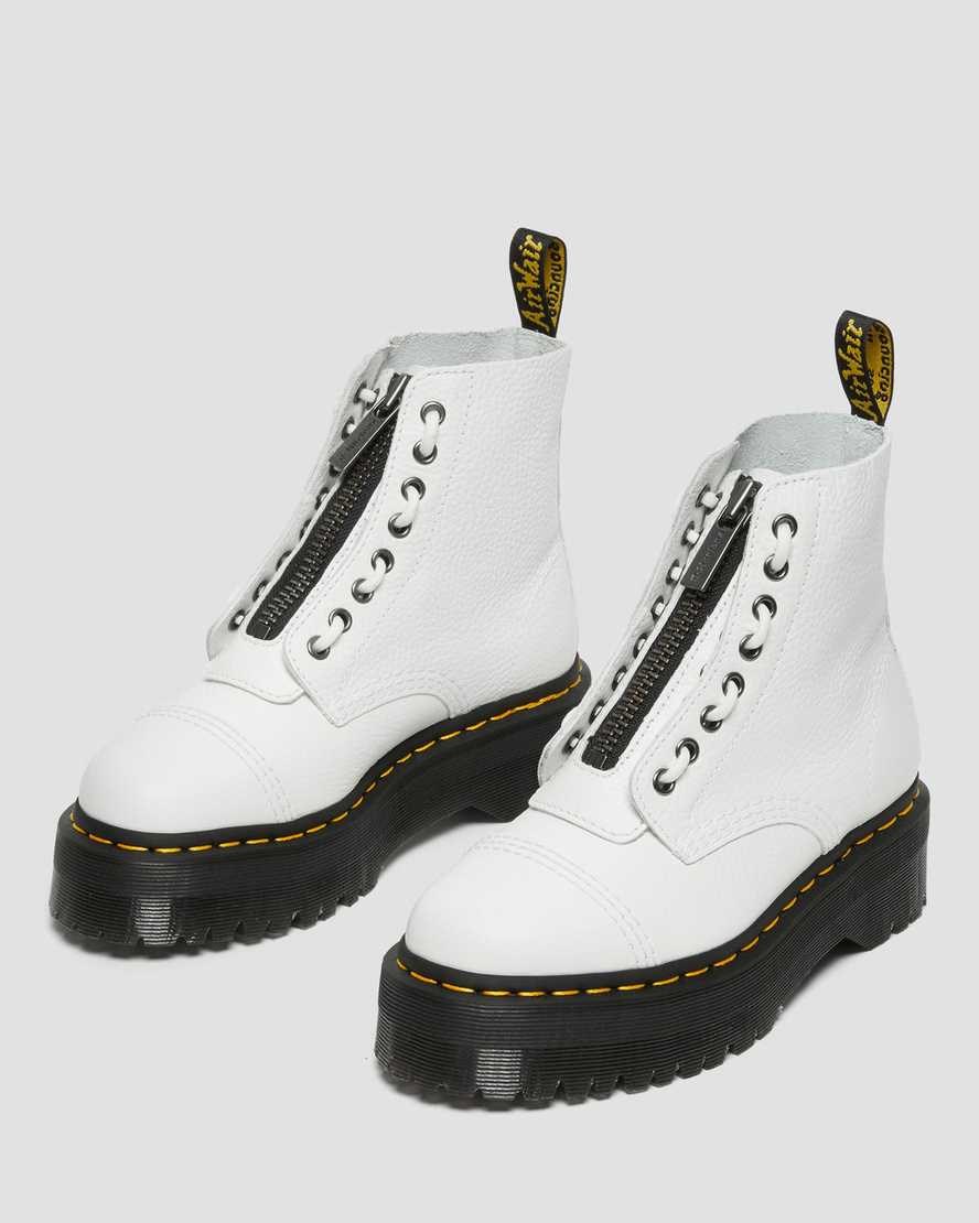 Women's Dr Martens Sinclair Milled Nappa Leather Lace Up Boots White Milled Nappa Leather | 382DZJWSE