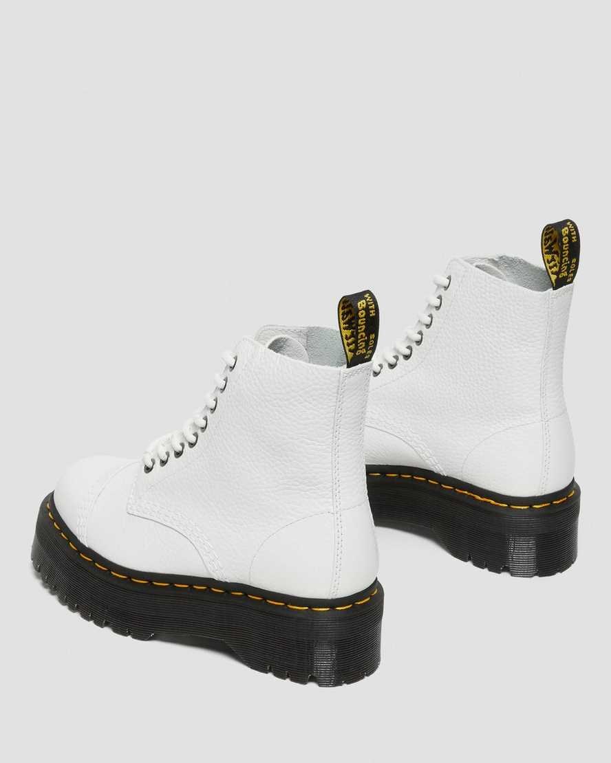 Women's Dr Martens Sinclair Milled Nappa Leather Lace Up Boots White Milled Nappa Leather | 382DZJWSE