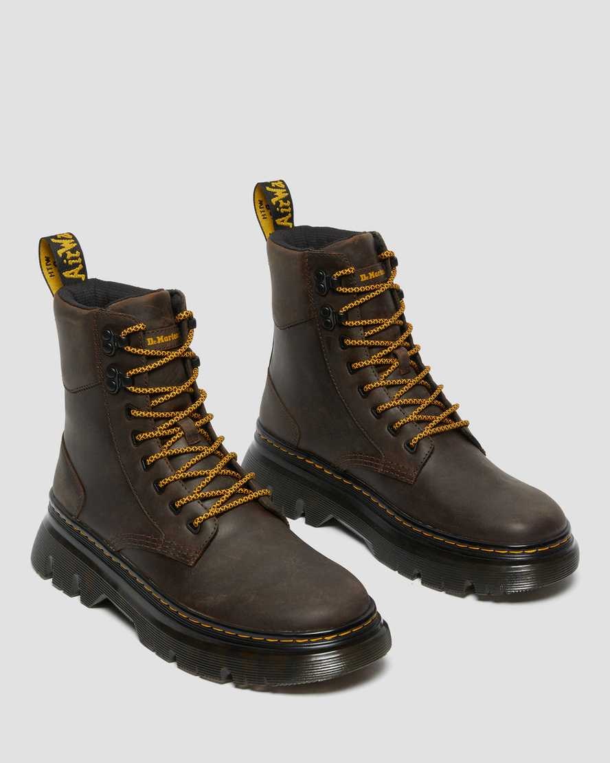 Women's Dr Martens Tarik Crazy Horse Leather Lace Up Boots Dark Brown Crazy Horse Leather | 491WFYUEB