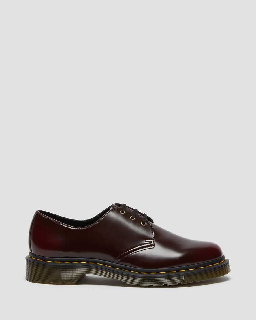 Women's Dr Martens Vegan 1461 Oxford Shoes Cherry Red Oxford Rub Off | 821GRMADC