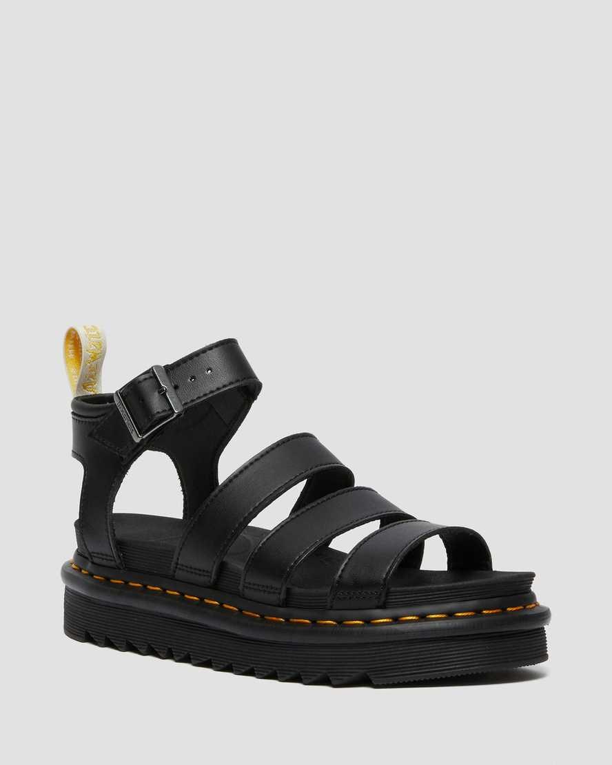 Women's Dr Martens Vegan Blaire Felix Gladiator Sandals Black Felix Rub Off | 032CTFBPG