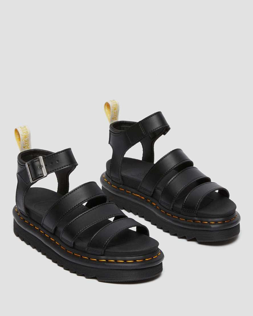 Women's Dr Martens Vegan Blaire Felix Gladiator Sandals Black Felix Rub Off | 032CTFBPG