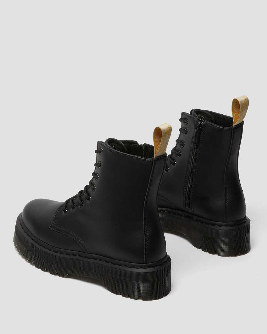 Women's Dr Martens Vegan Jadon II Mono Lace Up Boots Black Felix Rub Off | 692PACOIM