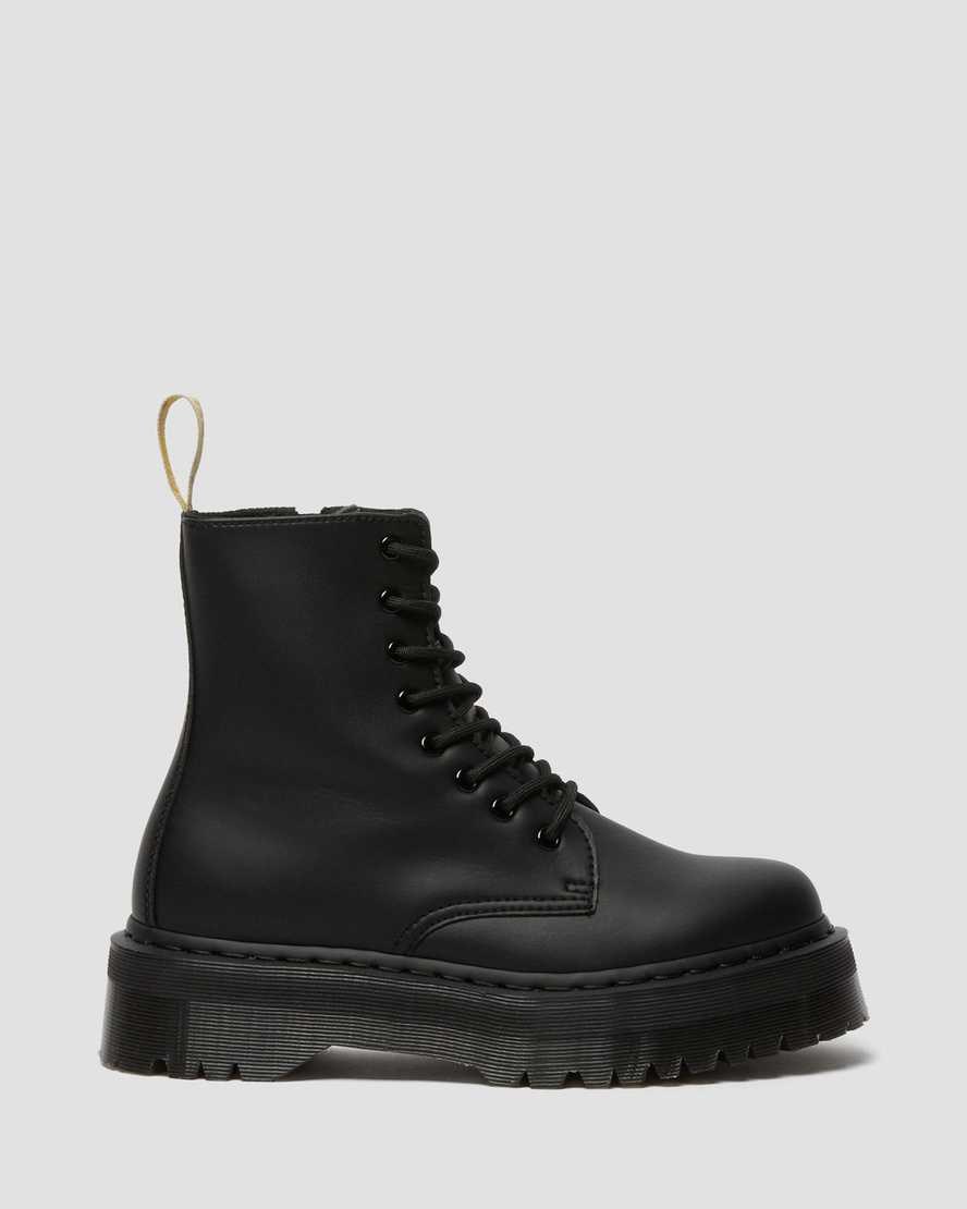 Women's Dr Martens Vegan Jadon II Mono Lace Up Boots Black Felix Rub Off | 692PACOIM