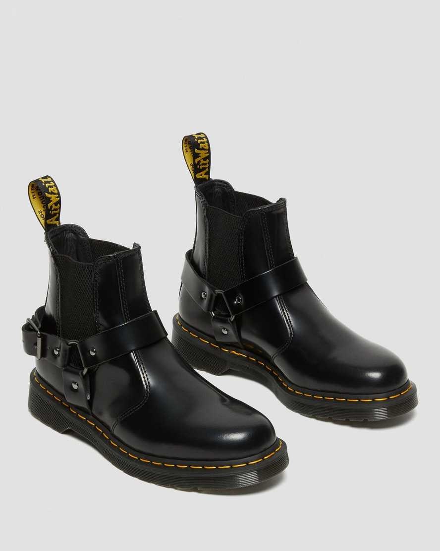 Women's Dr Martens Wincox Smooth Leather Ankle Boots Black Polished Smooth | 607VTWSIG